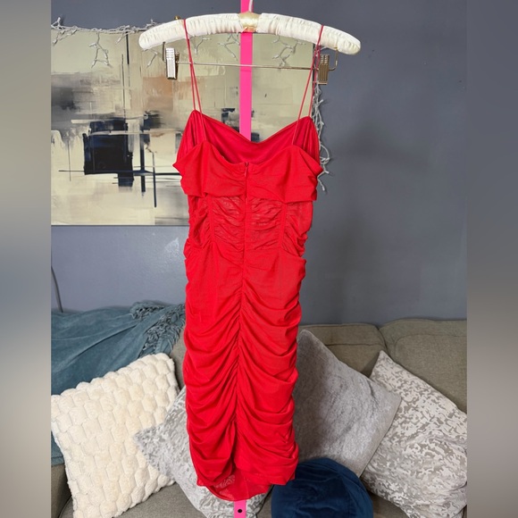 Revolve Superdown Kambella Ruched Mini Dress in Red size medium ✨ - Picture 5 of 6